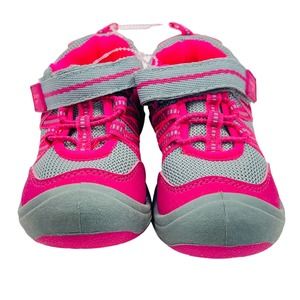 Oshkosh Graphite Pink and Gray Velcro Sneakers Size 8 Toddler